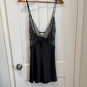 Elegant Black Lace Slip Dress